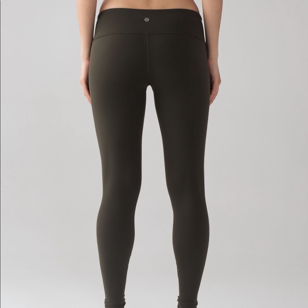 Rare dark olive lululemon leggings original band